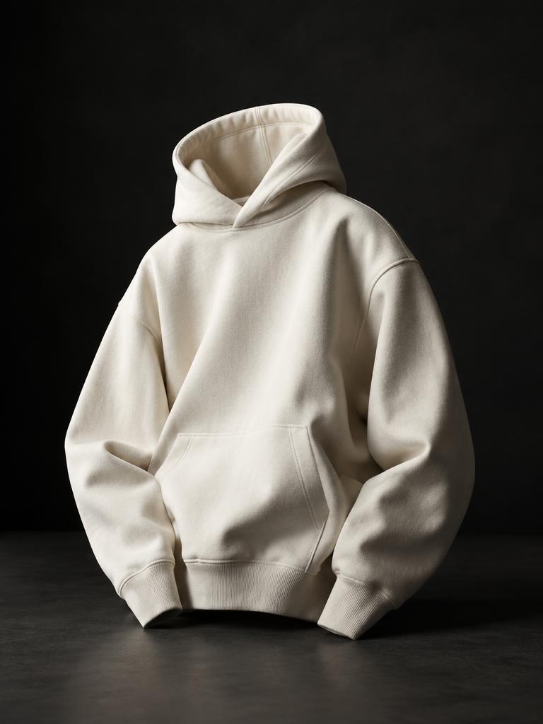 Hochwertiger heller Hoodie für individuelle Textilveredelung