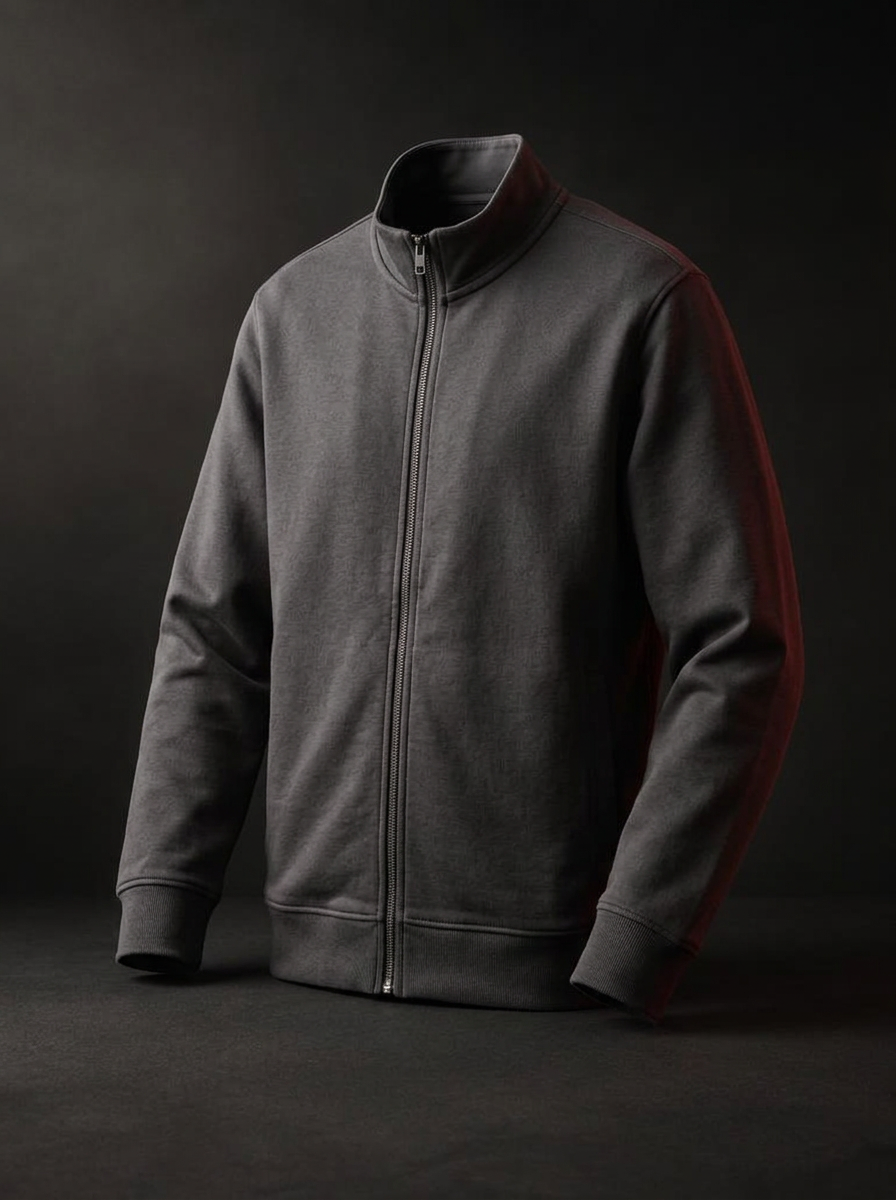 Schlichte Sweatjacke für individuelle Textilveredelung