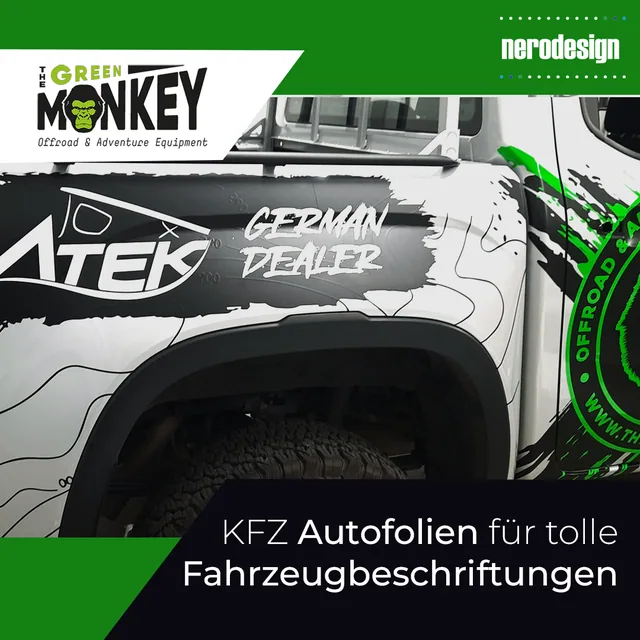 Fahrzeugbeschriftung für THE GREEN MONKEY, umgesetzt von Nerodesign – Ansicht 6
