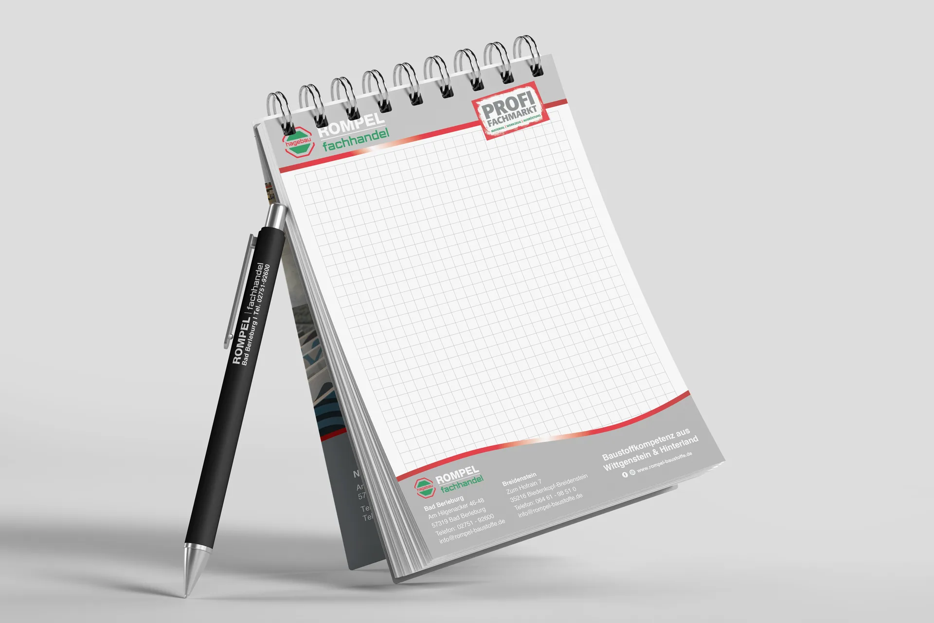 Print Design für Rompel Baustoffe GmbH, umgesetzt von Nerodesign – Ansicht 2