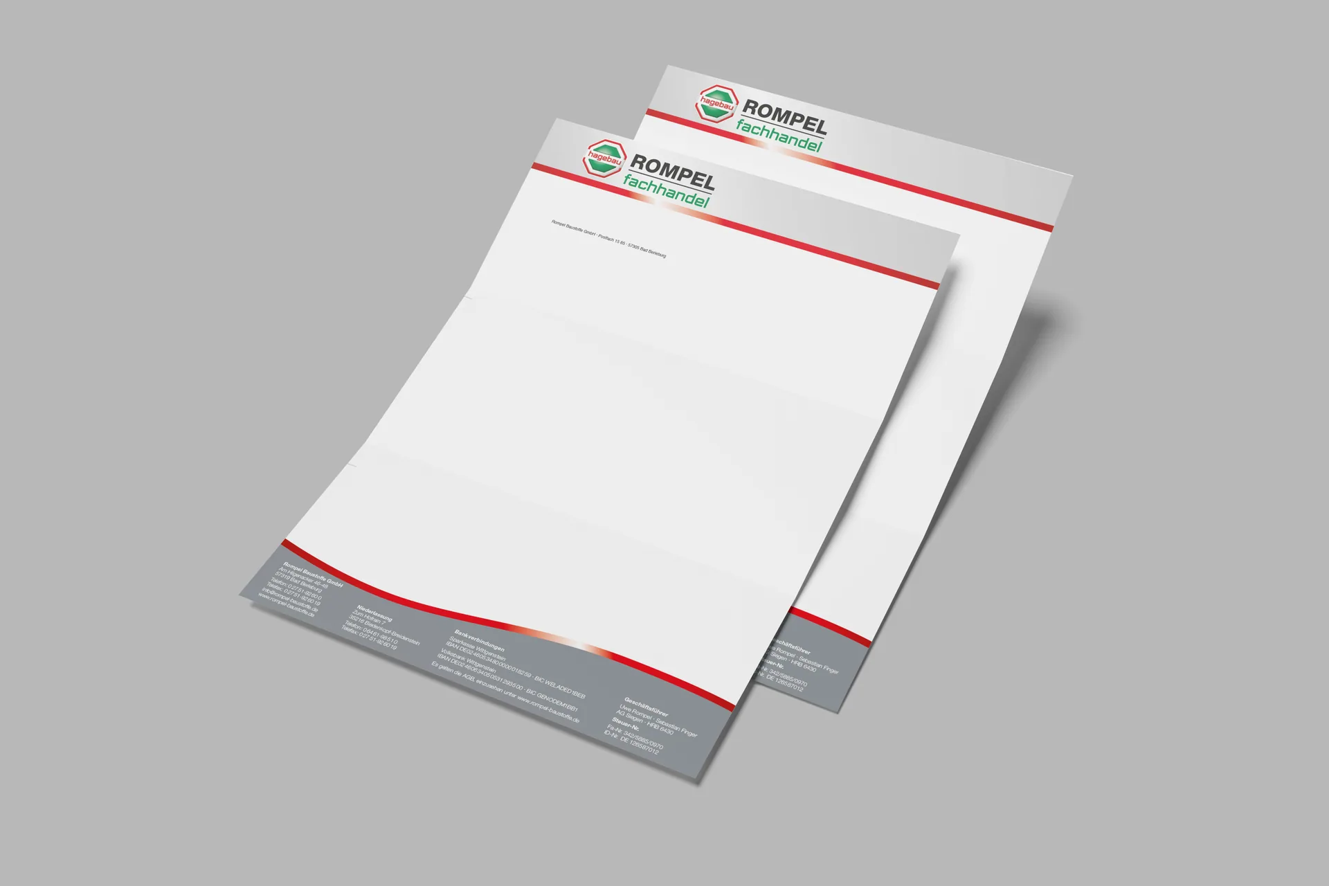 Print Design für Rompel Baustoffe GmbH, umgesetzt von Nerodesign – Ansicht 3