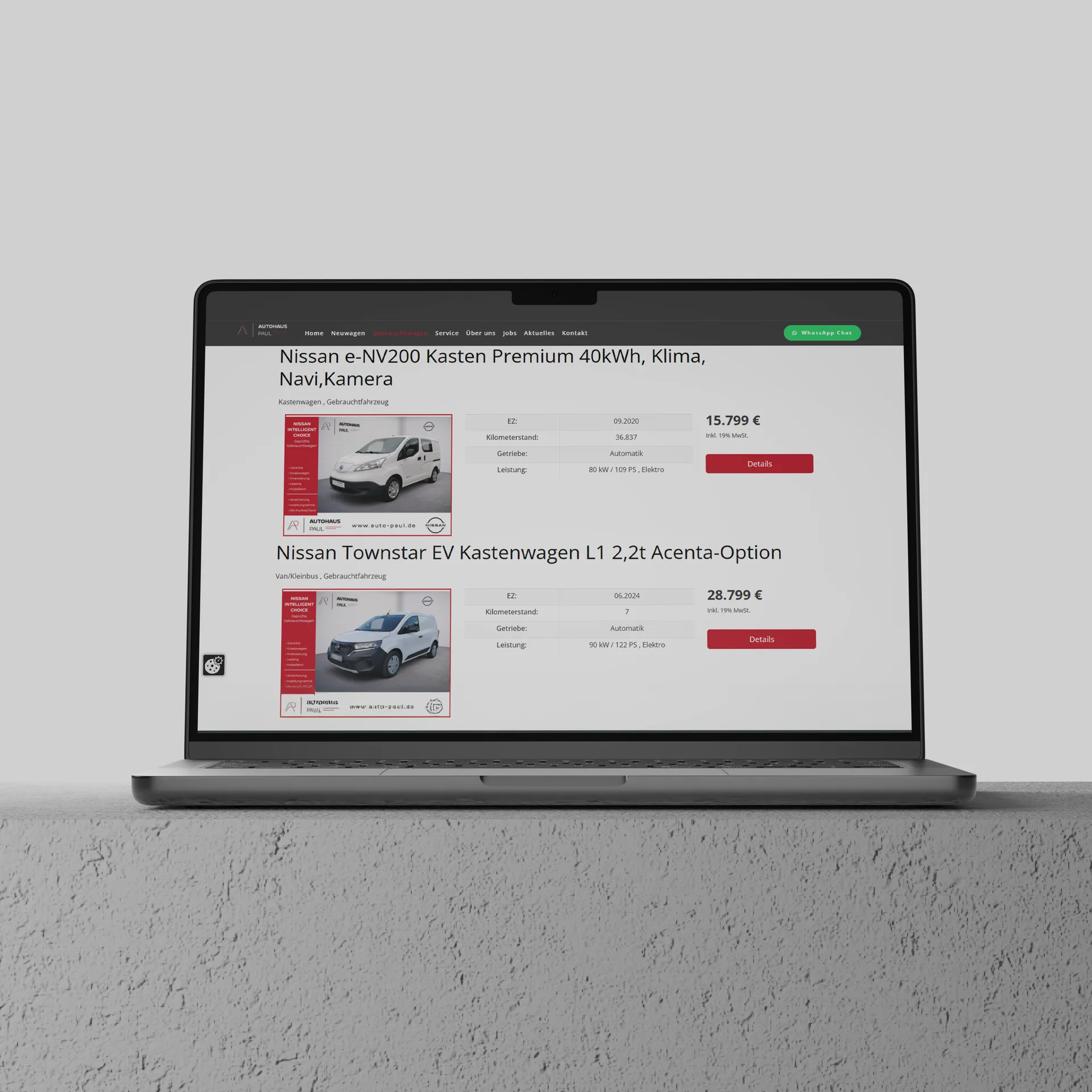 Webdesign für Autohaus Paul Vertriebs GmbH & Co. KG, umgesetzt von Nerodesign – Ansicht 4