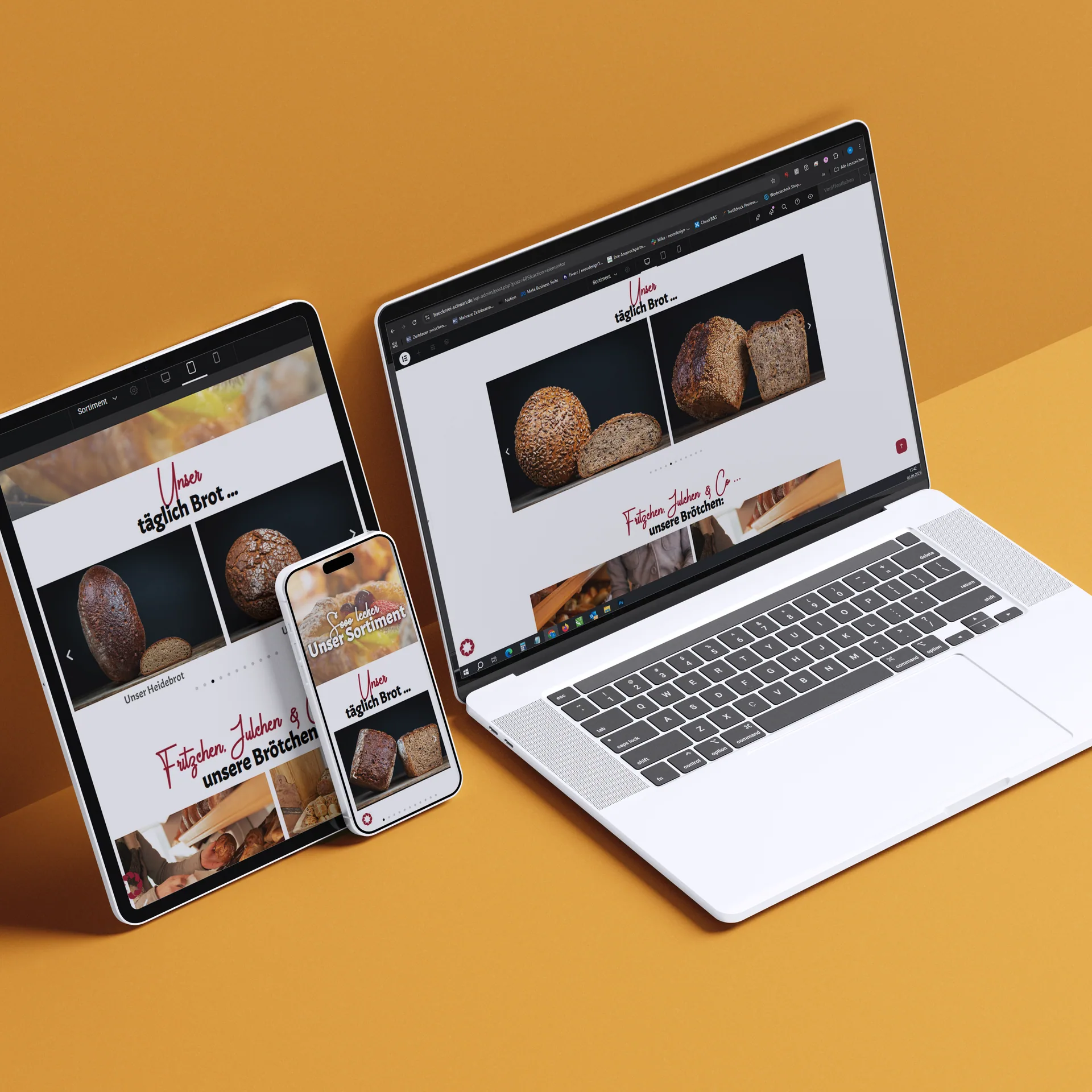Webdesign für Bäckerei Schwan, umgesetzt von Nerodesign – Ansicht 2