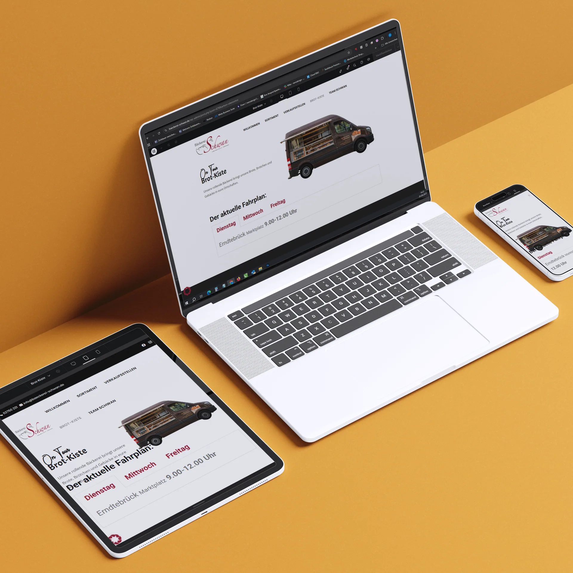 Webdesign für Bäckerei Schwan, umgesetzt von Nerodesign – Ansicht 3