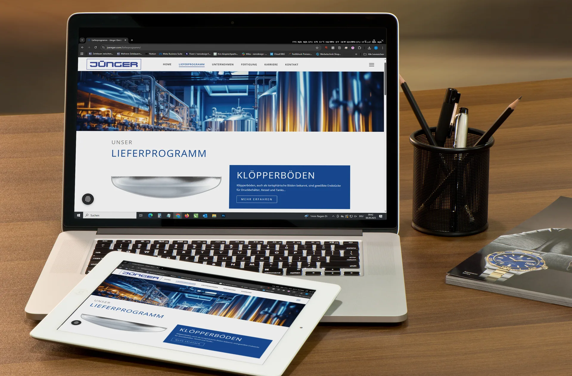 Webdesign für Jünger GmbH, umgesetzt von Nerodesign – Ansicht 2