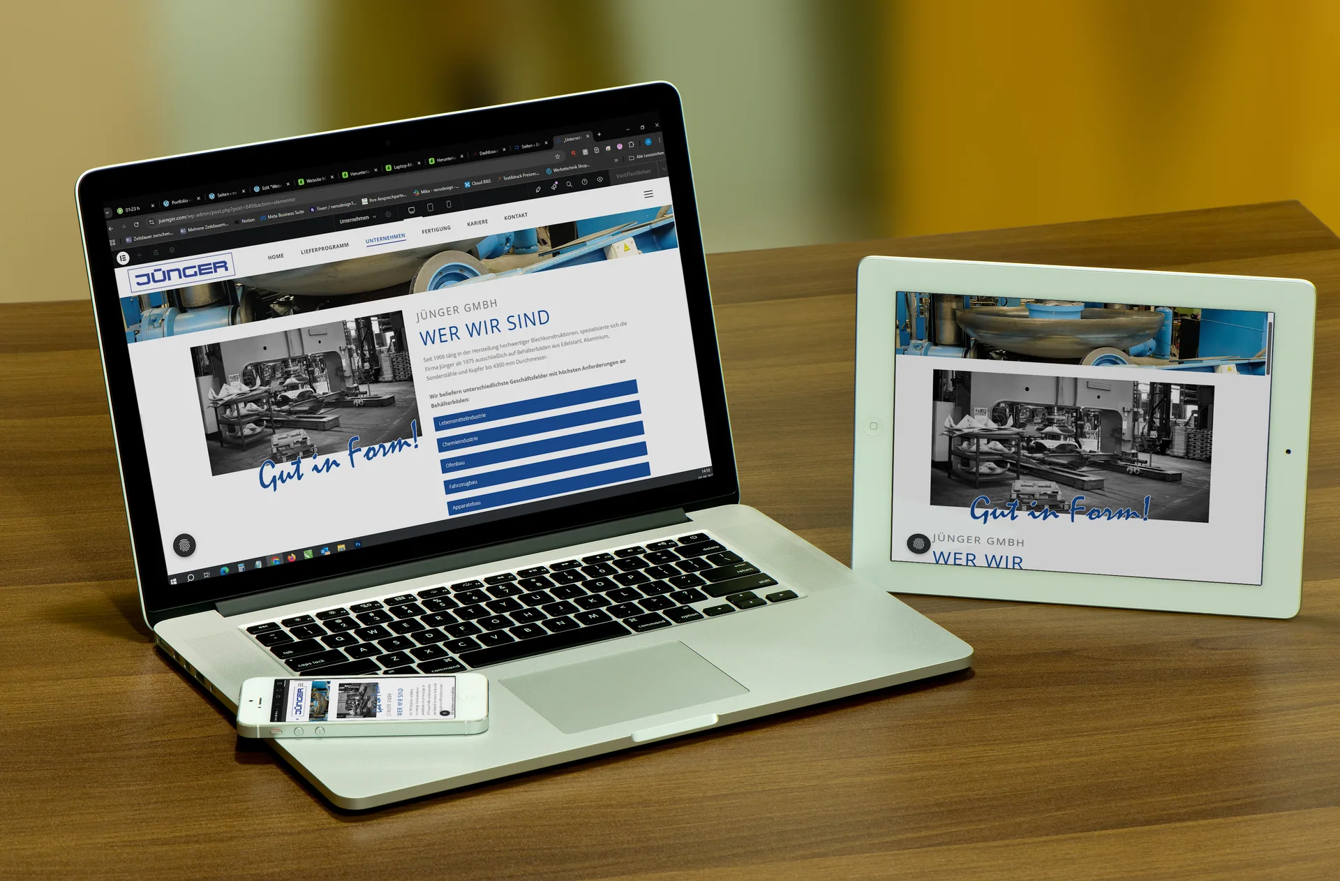 Webdesign für Jünger GmbH, umgesetzt von Nerodesign – Ansicht 3