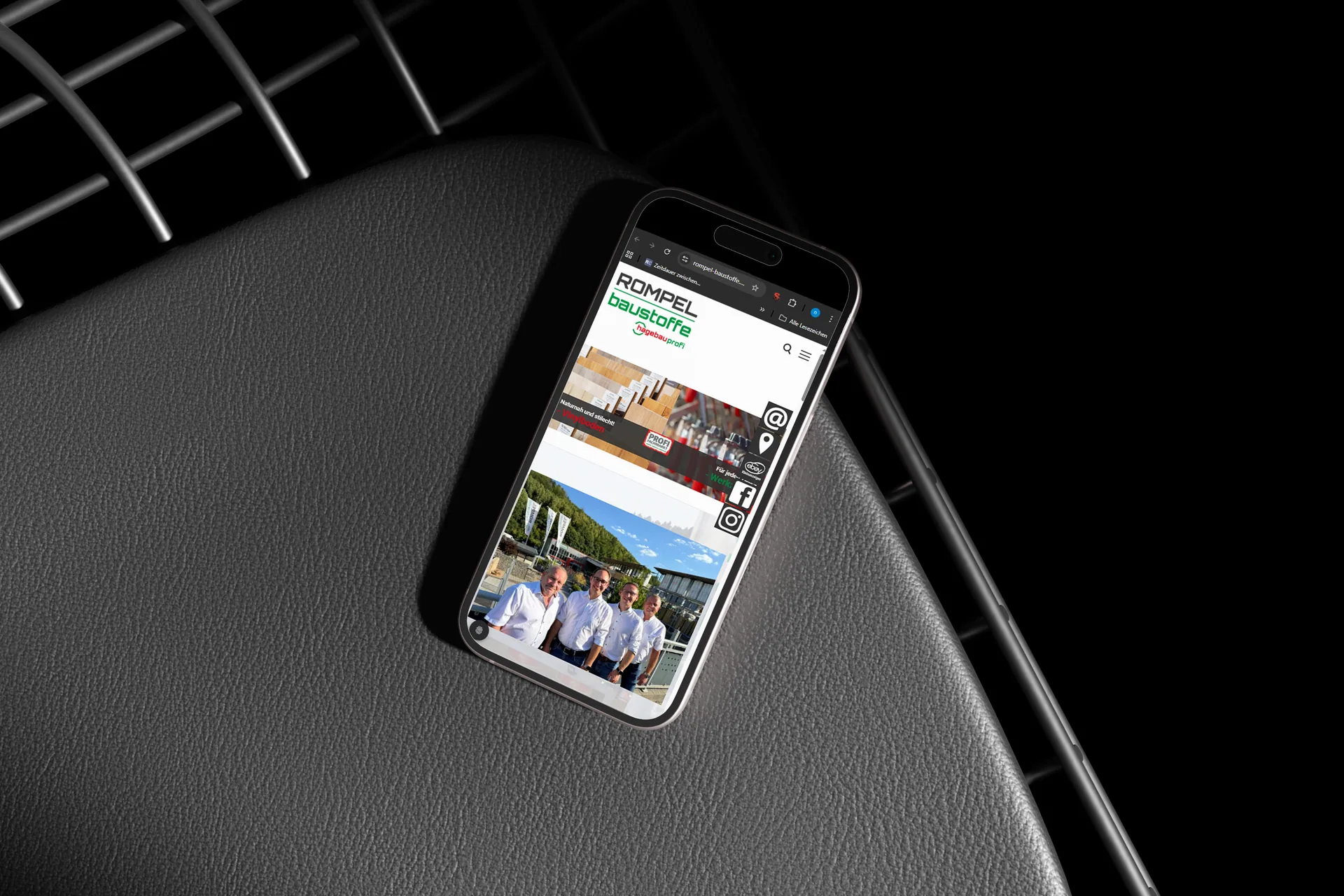 Webdesign für Rompel Baustoffe GmbH, umgesetzt von Nerodesign – Ansicht 2