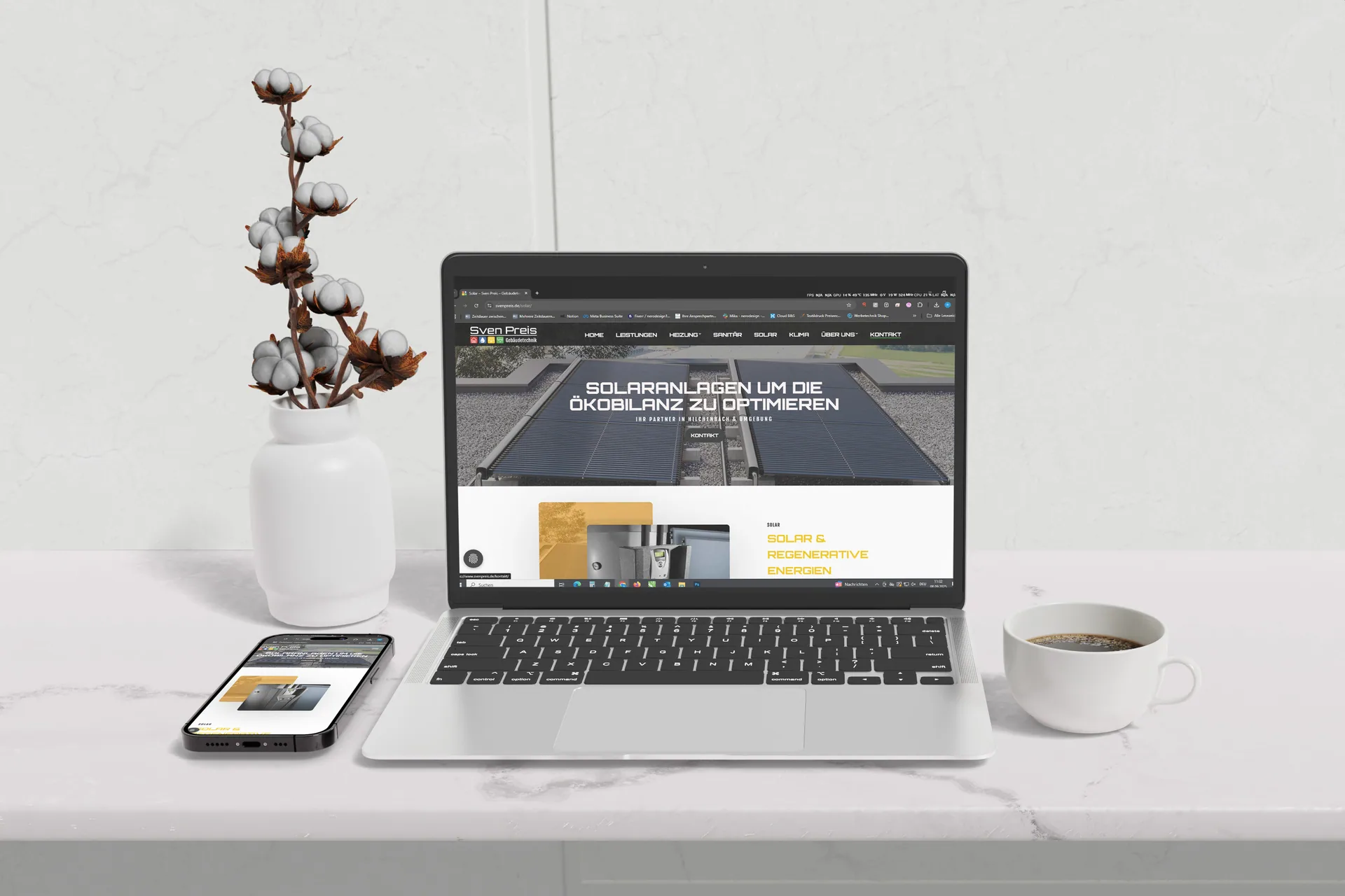 Webdesign für Sven Preis – Gebäudetechnik, umgesetzt von Nerodesign – Ansicht 3