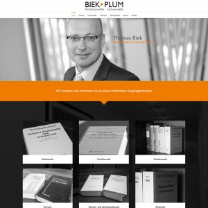 Biek und Plum Rechtsanwälte – Fachanwälte Webseite