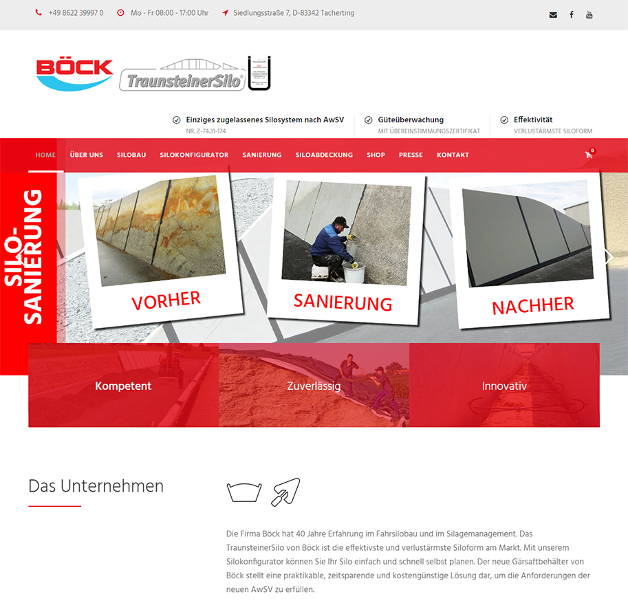 Böck TraunsteinerSilo Webseite