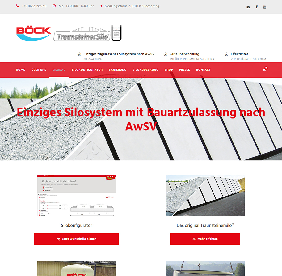Böck TraunsteinerSilo Webseite